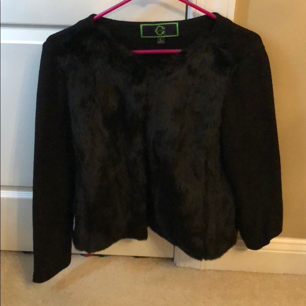 C Wonder Faux fur cardigan Sz Large